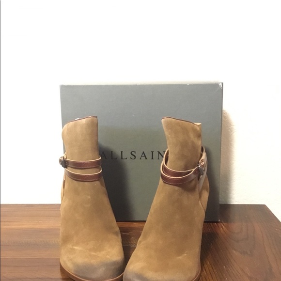 All Saints Straps Eliko Leather Boots Size 41 US/10 NIBox - Picture 2 of 8